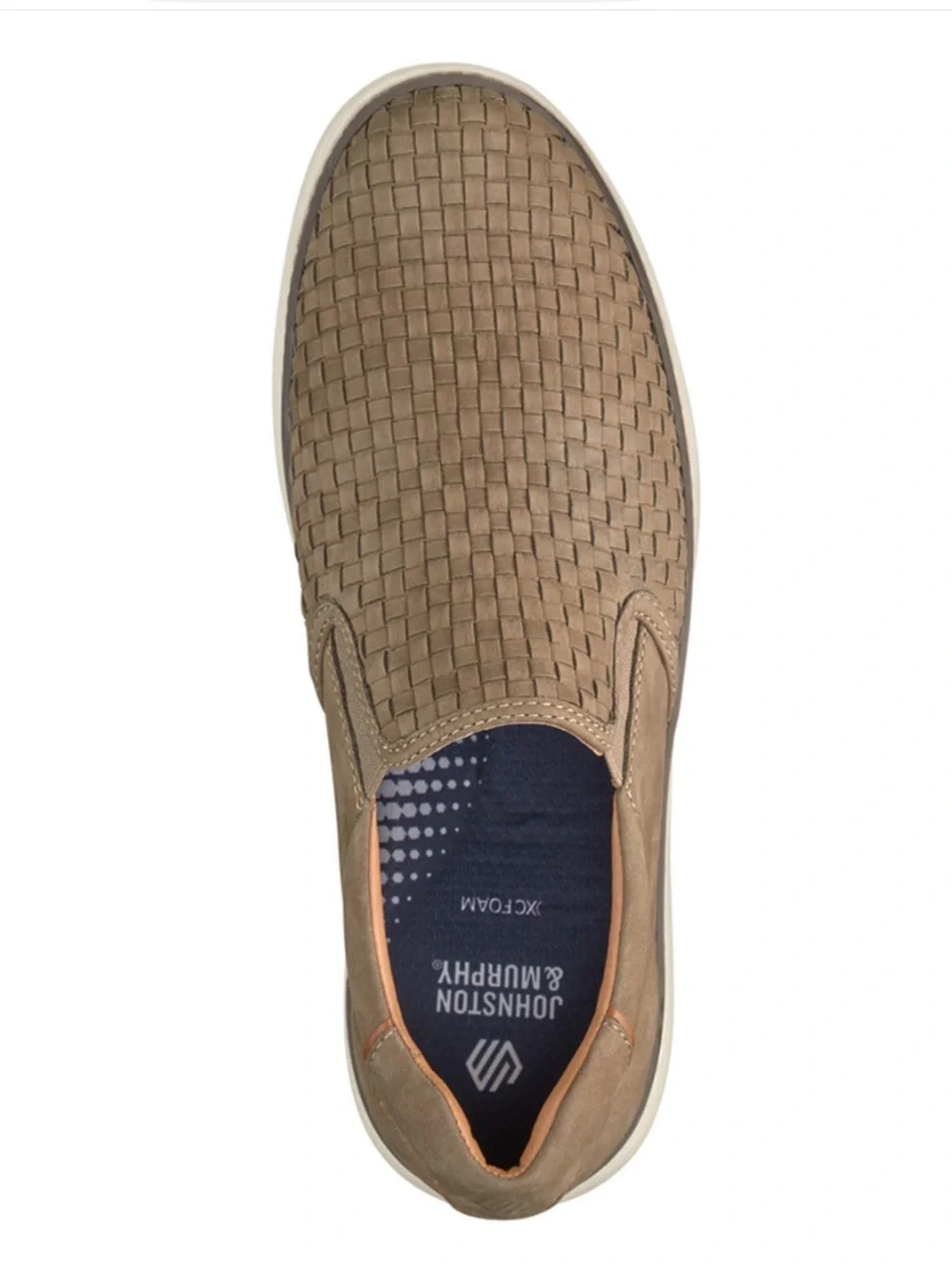 Johnston & Murphy McGuffey 2 Woven Slip-On Sneakers Taupe Nubuck XC4 XC Foam Men